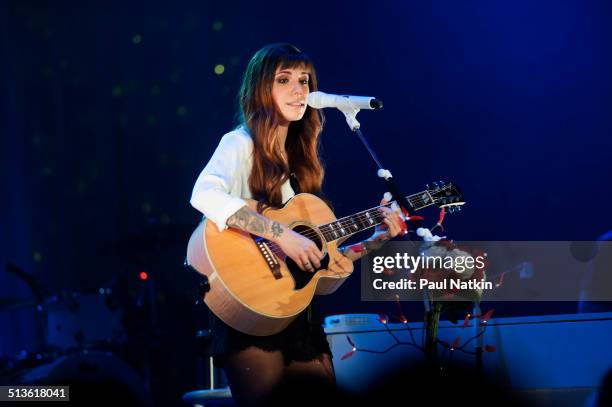 American musician Christina Perri performs onstage at the House of Blues, Chicago, Illinois, April 9, 2014.