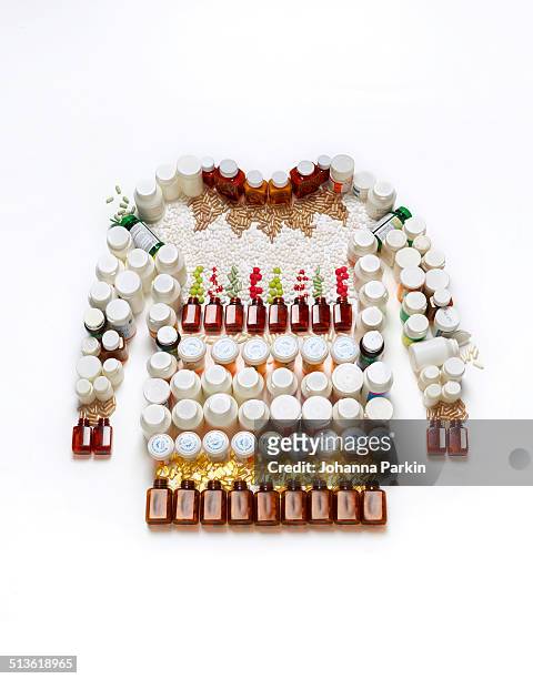 Christmas jumper made out of pills and supplements