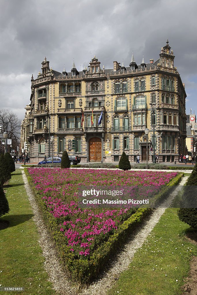 Chavarri Palace in Moyua or Elliptic square, Bilba