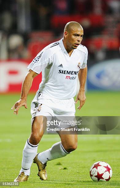 Ronaldo of Real Madrid in action during The UEFA Champions League match between Bayer Leverkusen and Real Madrid at The Bayer Arena on September 15,...
