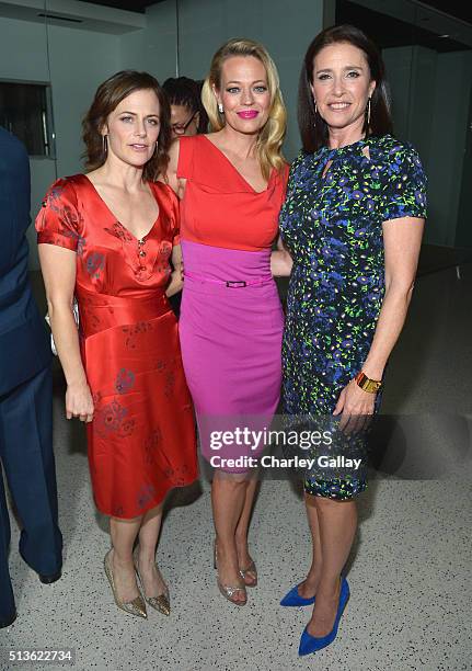 Actresses Sarah Clarke, Jeri Ryan and Mimi Rogers attends Amazon Red Carpet Premiere Screening For Season Two Of Original Drama Series, 'Bosch' on...