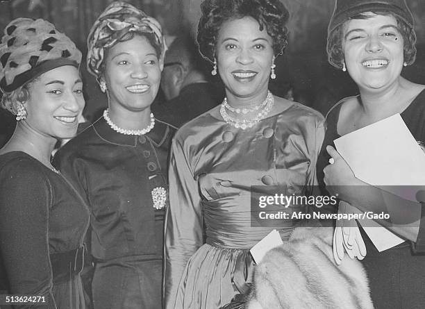 Civil Rights activist Daisy Bates, Beverly Adams, Ethel Moore and Pearl Beatty during an Association for the Advancement of Colored People Freedom...