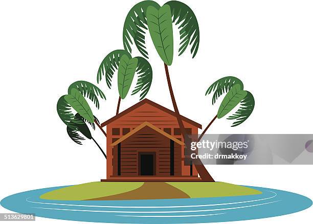 desert island - pulau ubin stock illustrations