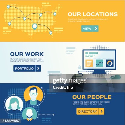 Flat Design Web Headers Flat Design Web Headers