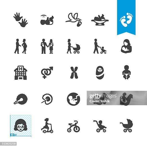 pregnancy and babies vector icons - baby crying icon stock illustrations