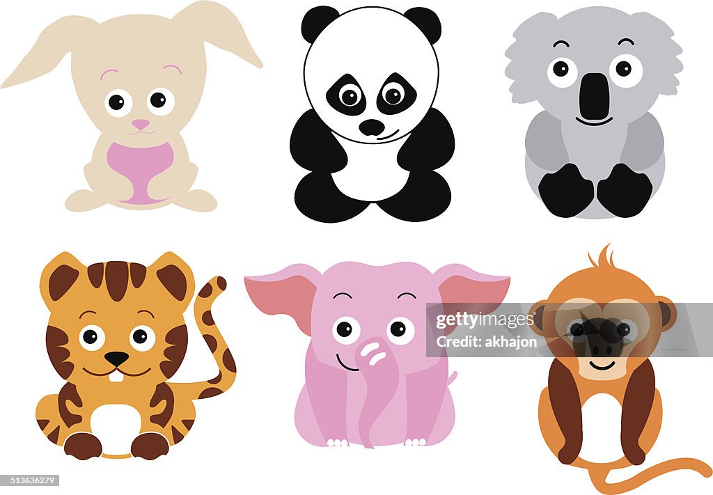 Baby Zoo Animal Cartoon Vector Illustrator High-Res Vector Graphic - Getty  Images