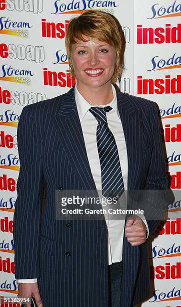 Actress Laurie Brett arrives at the "Inside Soap Awards Party" at La Rascasse, Cafe Grand Prix, September 27, 2004 in London.