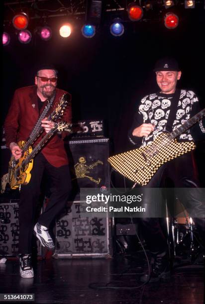 American musician Rick Nielsen , of the band Cheap Trick, performs with special guest Billy Corgan, of Smashing Pumpkins, onstage at the Metro...