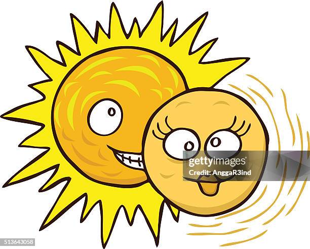 eclipse - solar system white background stock illustrations