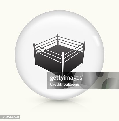 Boxing Ring icon on white round vector button Boxing Ring icon on white round vector button