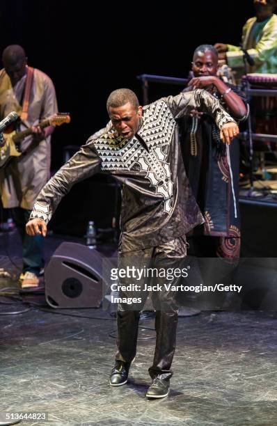 Senegalese singer Youssou N'Dour performs with his band, Super Etoile de Dakar, during the 2014 Next Wave Festival at the BAM Howard Gilman Opera...
