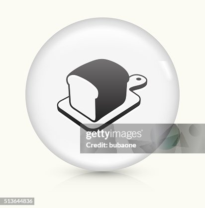 Bread on Cutting Board icon on white round vector button Bread on Cutting Board icon on white round vector button