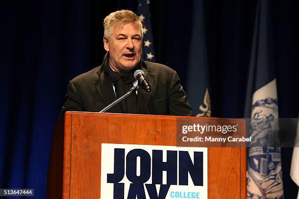 Alec Baldwin attends the John Jay Medal for Justice Awards Ceremony at Gerald W. Lynch Theater on March 3, 2016 in New York City.