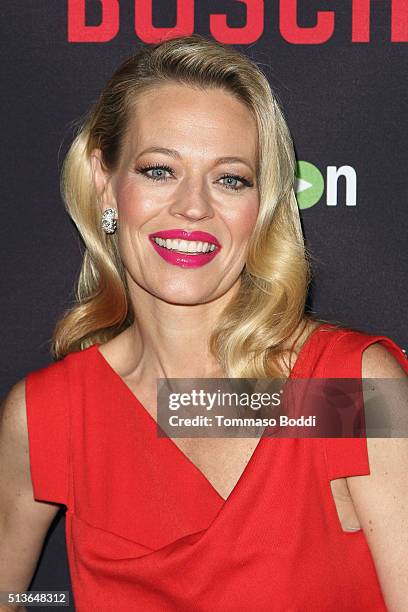 Actress Jeri Ryan attends the Premiere Of Amazon's "Bosch" Season 2 held at the SilverScreen Theater at the Pacific Design Center on March 3, 2016 in...