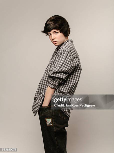 portrait of androgynous model - androgynous boys stock pictures, royalty-free photos & images