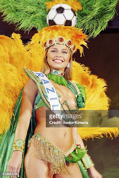 Miss Brazil, Grazielli Massafera attends a press preview of the 2004 Miss International Beauty Pageant on September 28, 2004 in Tokyo, Japan. The...