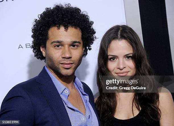 Actors Corbin Bleu and Sasha Nicole Clements arrive at the premiere of Columbia Pictures And Village Roadshow Pictures "The Brothers Grimsby" at...