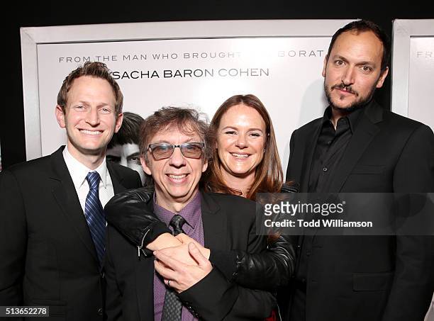 Executive producer Todd Schulman, writer/producer Peter Baynham, producer Nira Park and director Louis Leterrier attend the premiere of Columbia...