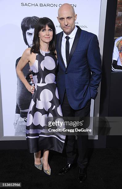 Actor Mark Strong and Liza Marshall arrive at the premiere of Columbia Pictures And Village Roadshow Pictures "The Brothers Grimsby" at Regency...