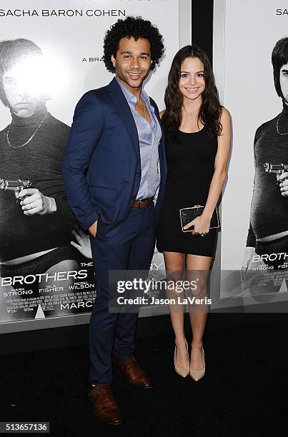 Actor Corbin Bleu and actress Sasha Clements attend the premiere of "The Brothers Grimsby" at Regency Village Theatre on March 3, 2016 in Westwood,...