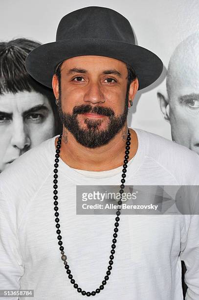 Singer A. J. McLean of the Backstreet Boys attends the Los Angeles Premiere of Columbia Pictures and Village Roadshow Pictures "The Brothers Grimsby"...