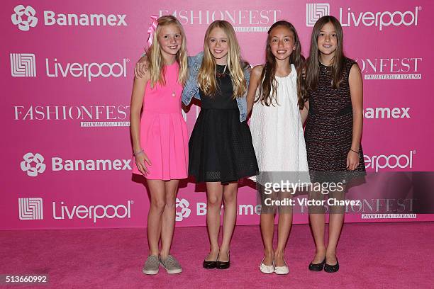 Loreto Peralta and guests attend the Liverpool Fashion Fest Spring/Summer 2016 at Televisa San Angel on March 3, 2016 in Mexico City, Mexico.
