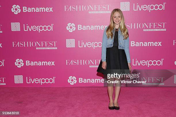 Loreto Peralta attends the Liverpool Fashion Fest Spring/Summer 2016 at Televisa San Angel on March 3, 2016 in Mexico City, Mexico.