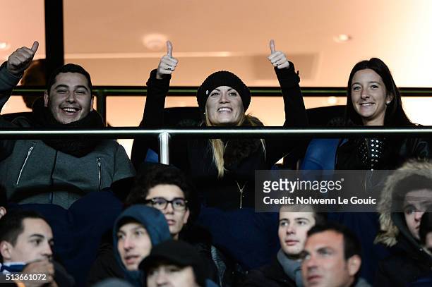 Jorgelina Cardoso wife Angel di Maria of PSG during the French Ligue 1 between PSG and SCO Angers at Parc des Princes on January 23, 2016 in Paris,...