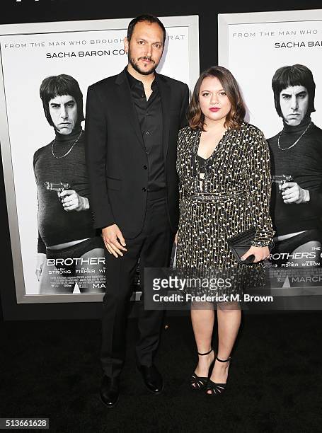 Director Louis Leterrier and his guest attend the premiere of Columbia Pictures and Village Roadshow Pictures' "The Brothers Grimsby" at the Regency...