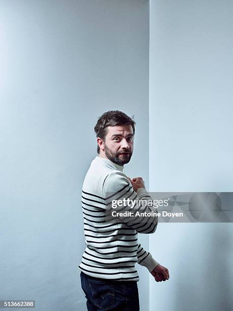 Actor Pascal Cervo is photographed for Trois couleurs on February 10, 2016 in Paris, France.