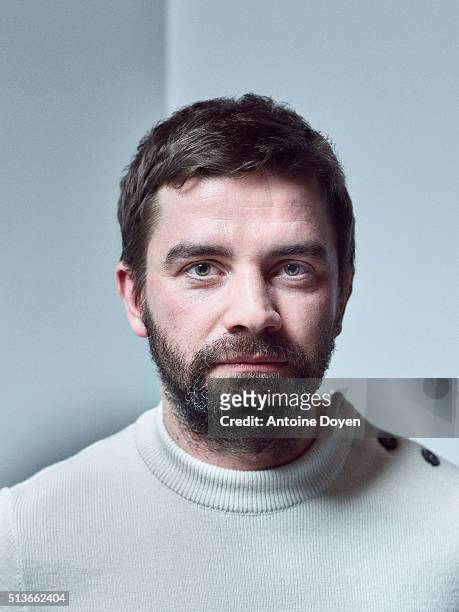 Actor Pascal Cervo is photographed for Trois couleurs on February 10, 2016 in Paris, France.
