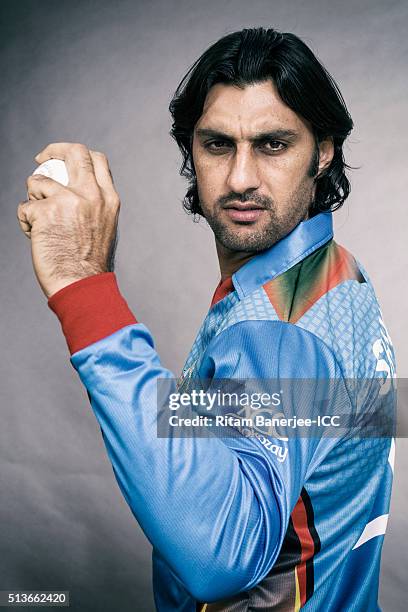 Shahpur Zadran of the Afghanistan poses during the official photocall for the ICC Twenty20 World on March 3, 2016 in Mohali, India.