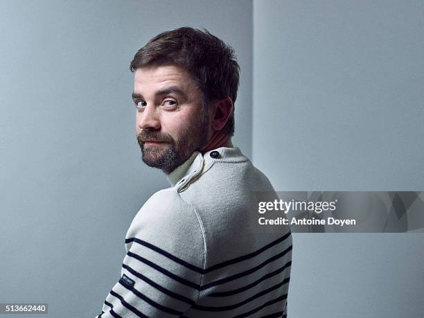 Actor Pascal Cervo is photographed for Trois couleurs on February 10, 2016 in Paris, France.