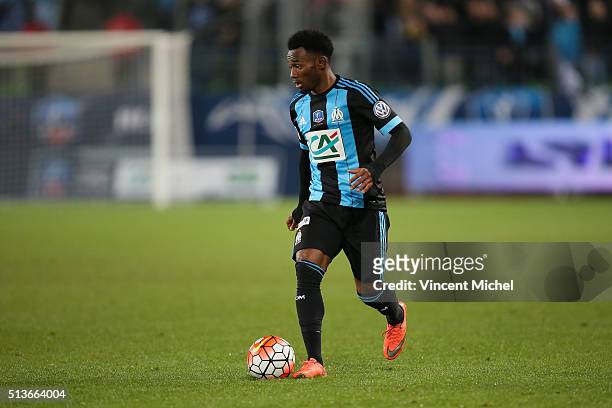 Georges Kevin Nkoudou of Marseille during the French Cup game between US Granville V Olympique de Marseille at Stade Michel D'Ornano on March 3, 2016...