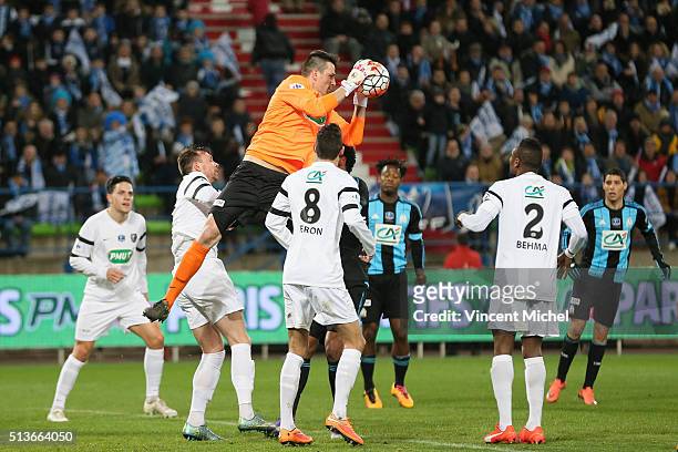 Jeremy AYMES of Granville during the French Cup game between US Granville V Olympique de Marseille at Stade Michel D'Ornano on March 3, 2016 in Caen,...