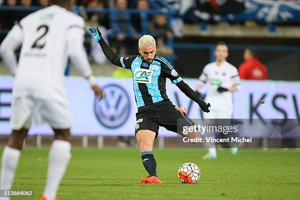 Romain Alessandrini of Marseille during the French Cup game between US Granville V Olympique de Marseille at Stade Michel D'Ornano on March 3, 2016...