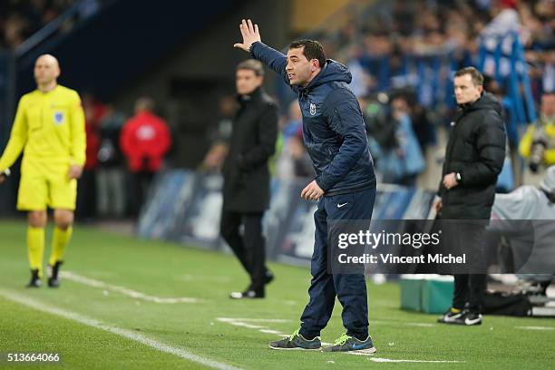 Head coach of Granville Johan Gallon during the French Cup game between US Granville V Olympique de Marseille at Stade Michel D'Ornano on March 3,...