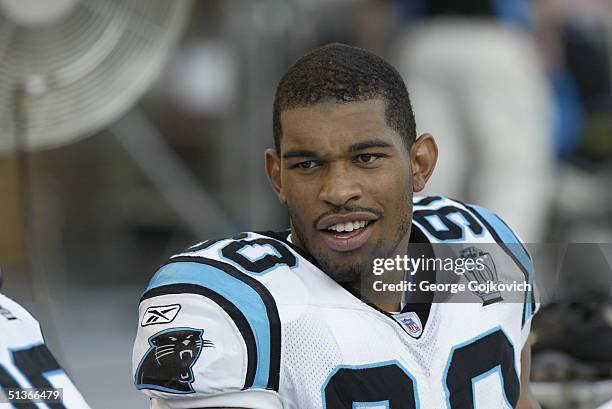 Defensive end Julius Peppers of the Carolina Panthers during the Carolina Panthers 16-13 preseason game victory over the Pittsburgh Steelers on...