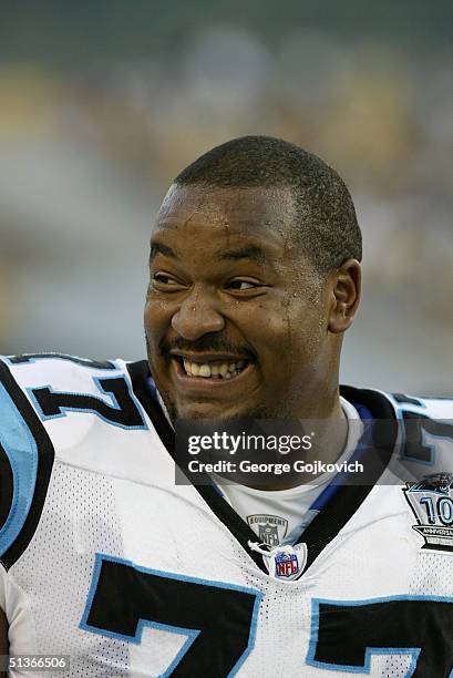 Defensive tackle Kris Jenkins of the Carolina Panthers during the Carolina Panthers 16-13 preseason game victory over the Pittsburgh Steelers on...