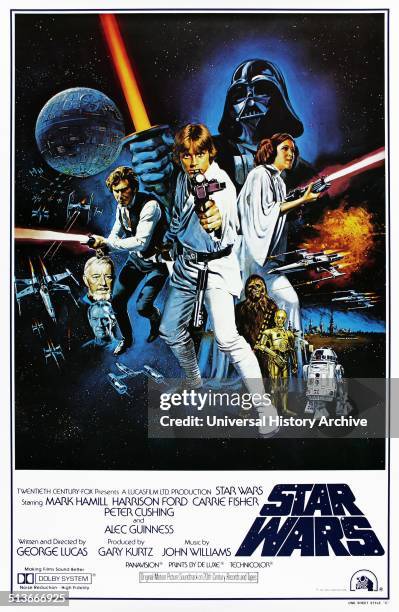 Star Wars is a 1977 American epic space opera film written and directed by George Lucas. The film stars Mark Hamill, Harrison Ford, Carrie Fisher,...