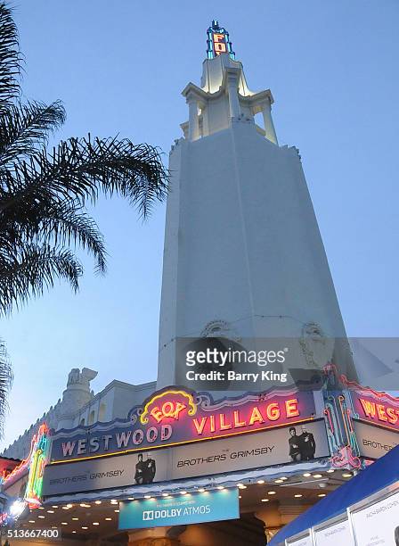 General view of atmosphere at the Premiere of Columbia Pictures and Village Roadshow Pictures 'The Brothers Grimsby' at Regency Village Theatre on...