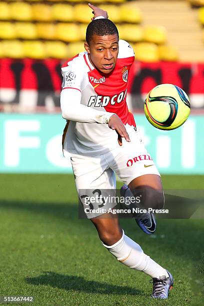 Mbappe Lottin of AS Monaco during the French Ligue 1 between AS Monaco and Toulouse FC at Stade Louis II on January 24, 2016 in Monaco, Monaco.
