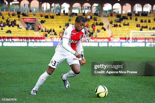 Mbappe Lottin of AS Monaco during the French Ligue 1 between AS Monaco and Toulouse FC at Stade Louis II on January 24, 2016 in Monaco, Monaco.