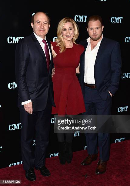 Philippe Dauman, Kellie Pickler and Kyle Jacobs attend the Viacom Kids and Family Group Upfront event at Frederick P. Rose Hall, Jazz at Lincoln...