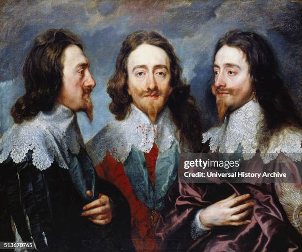Sir Anthony Van Dyck, triptych portrait of King Charles I of England.