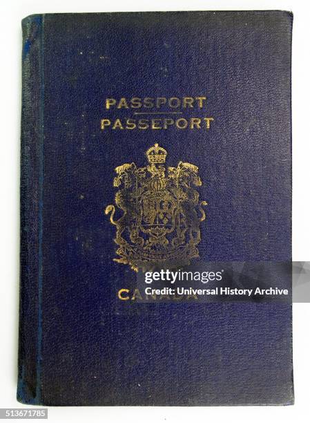 Canadian Passport issued to a British Royal Air Force pilot to permit ease of entry to Canada in order to ferry frequent VIP passengers and new...