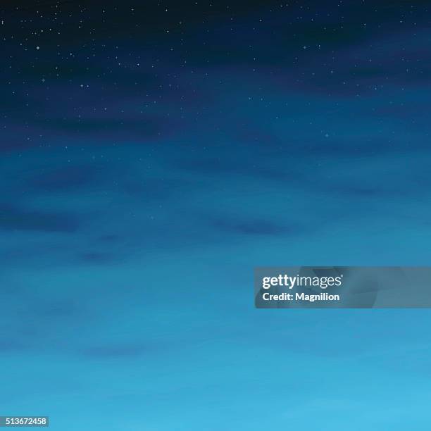 night sky with stars and clouds - midnight stock illustrations