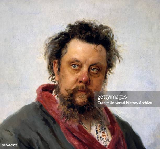 Portrait of Modest Petrovich Mussorgsky Russian composer, one of the group known as "The Five". Dated 1865