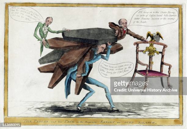 The pedlar and his pack or The desperate effort, an over balance' A satire on the reverse impact of John Binns's anti-Jackson "coffin handbill"...