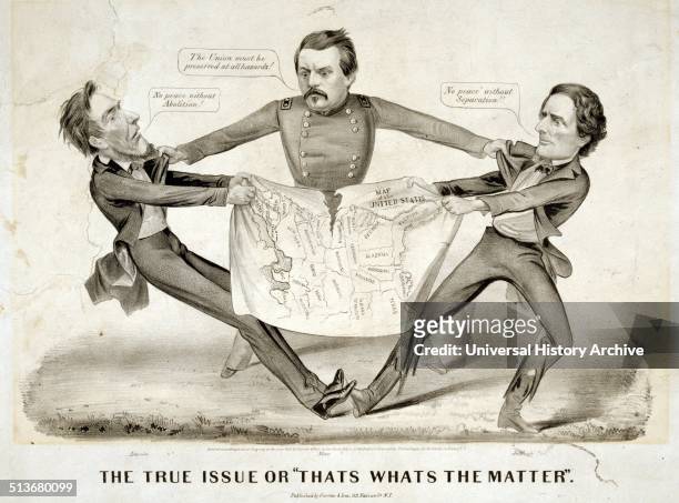 The true issue or "That's what's the matter"' In a rare pro-Democrat cartoon presidential aspirant George Brinton McClellan is portrayed as the...